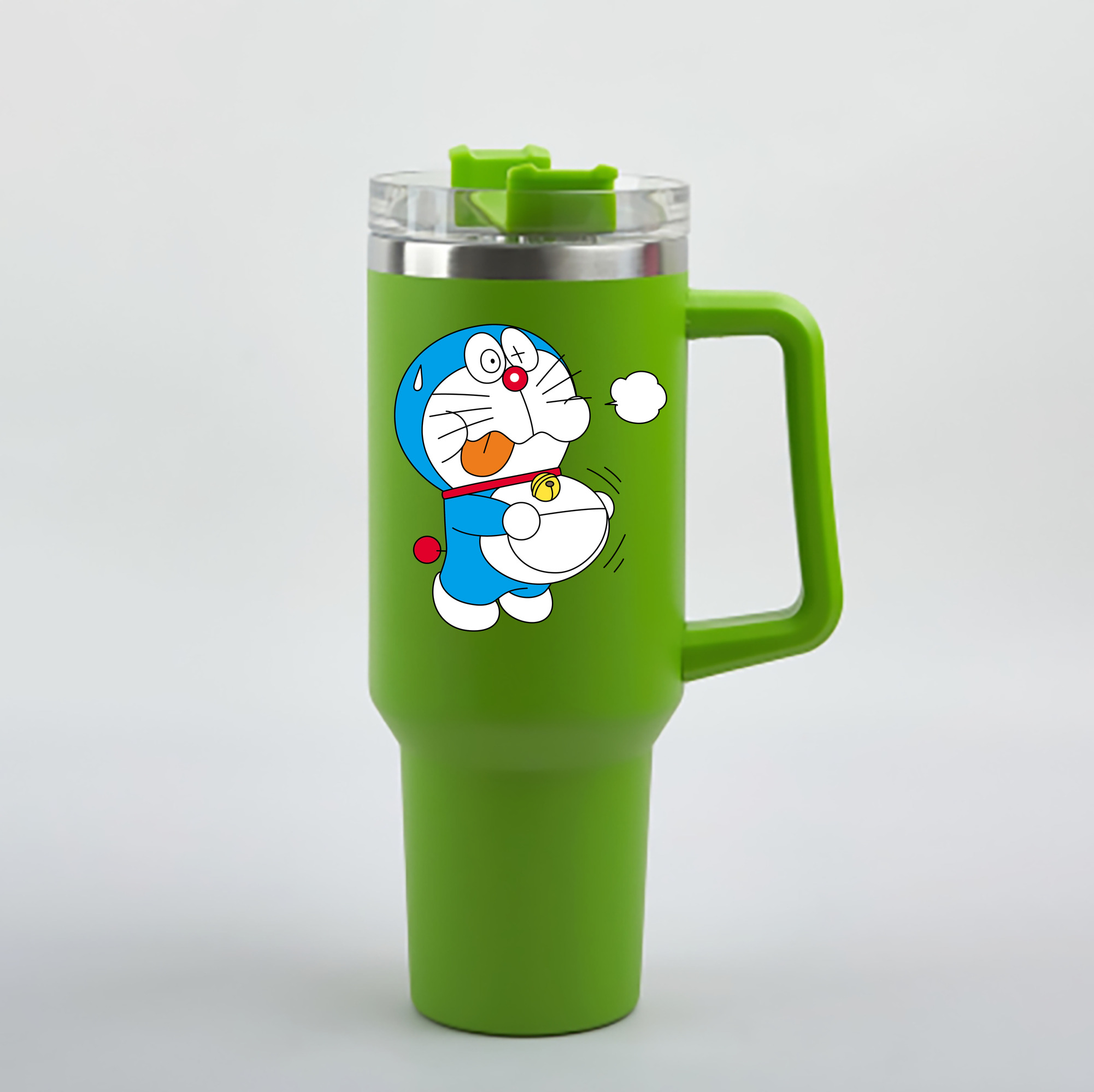 （画像用） ドラえもん Doraemon 1200mL車用タンブラー - クリスタルステッカー（プラスチックストロー付き）